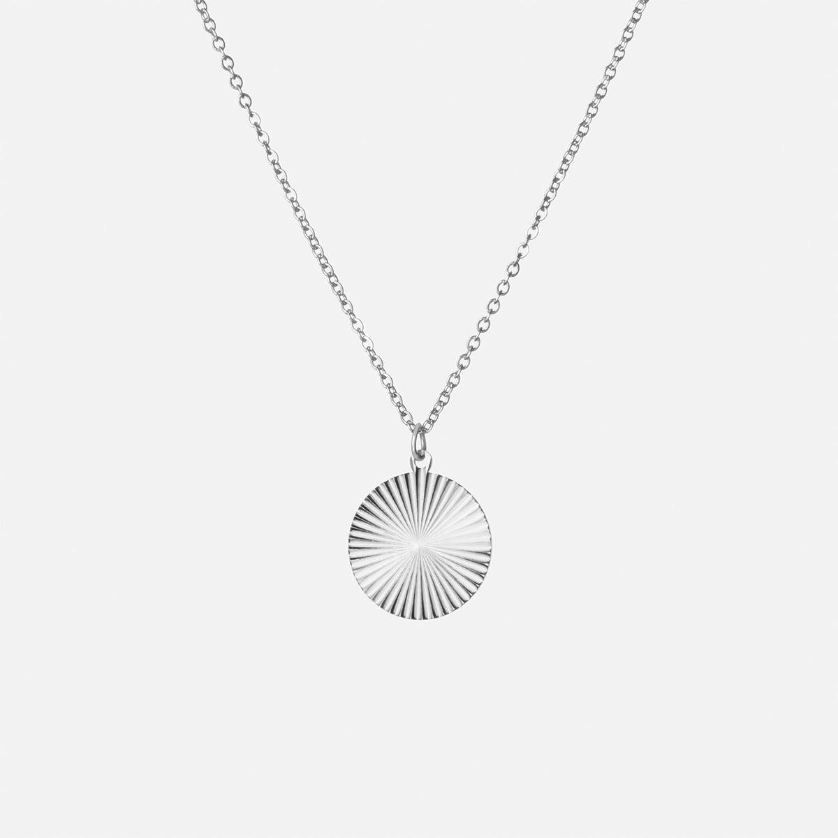 Ronde Sun Ketting Zilverkleurig