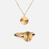 Ronde Sun Ketting + Sun Signet Ring 18K Goldplated