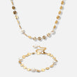 Sun parelketting met zoetwaterparels + armband 18K goldplated - Josephine Nord