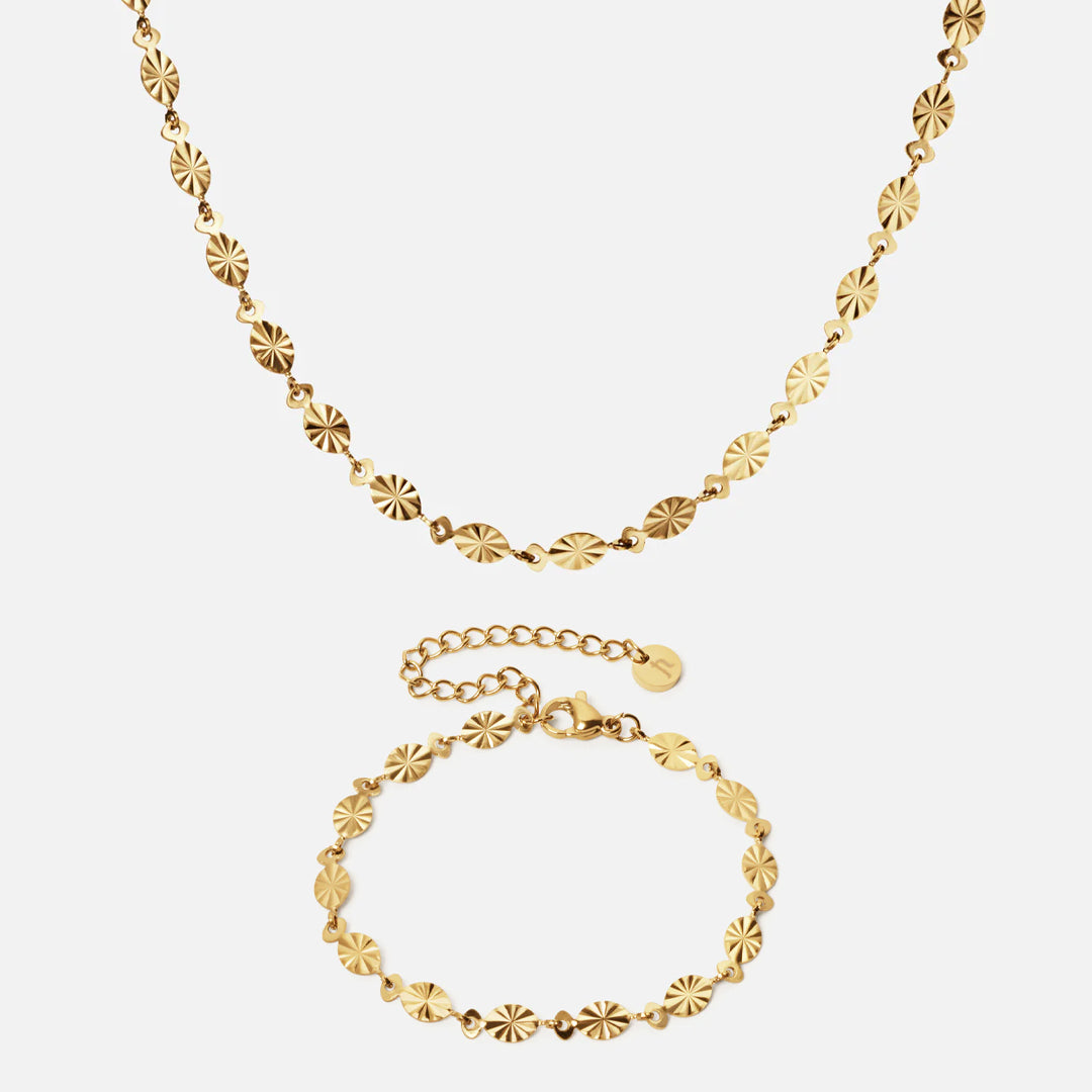 Sunset Ketting + Armband 18K Goldplated