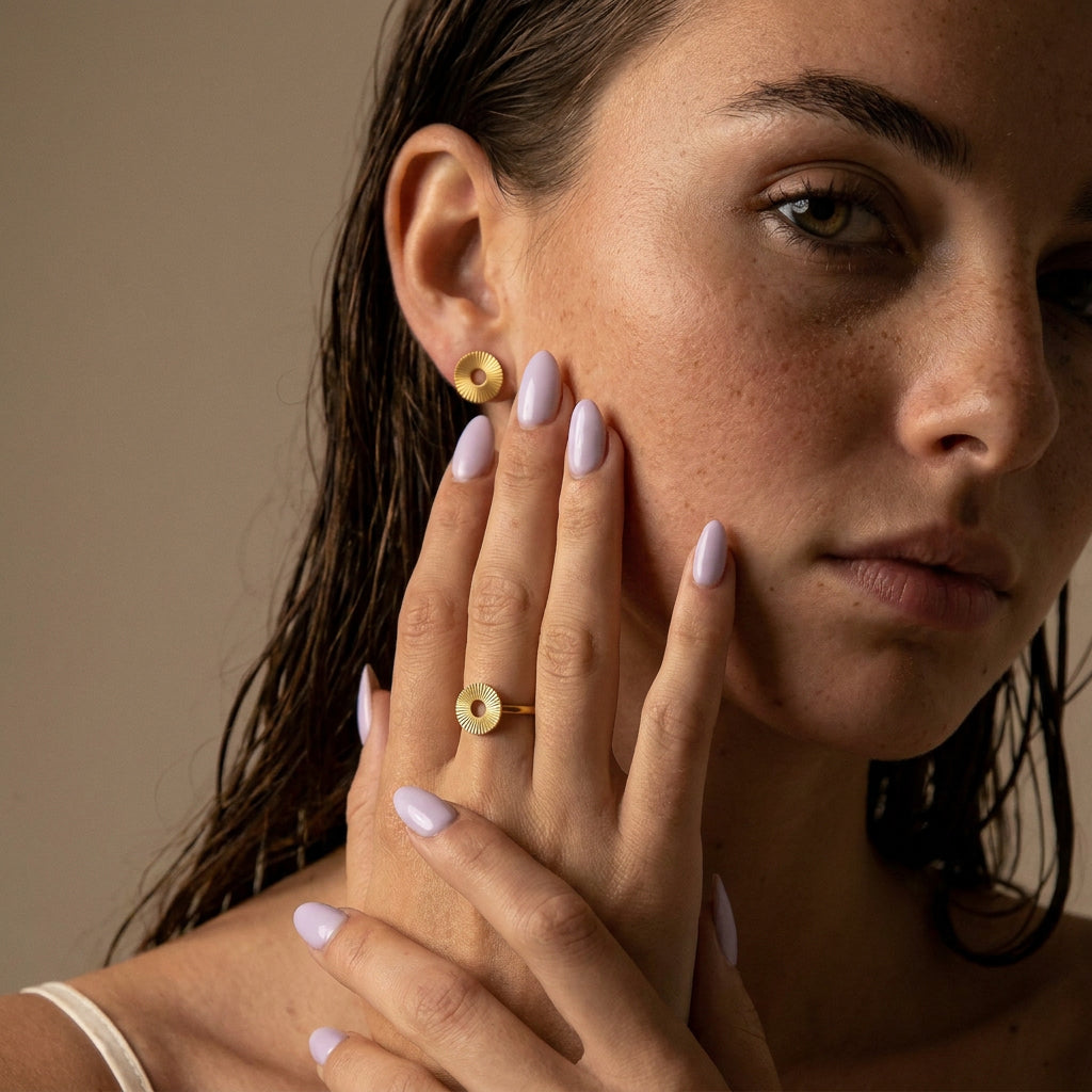 Sunset Circle Ring 18K Goldplated