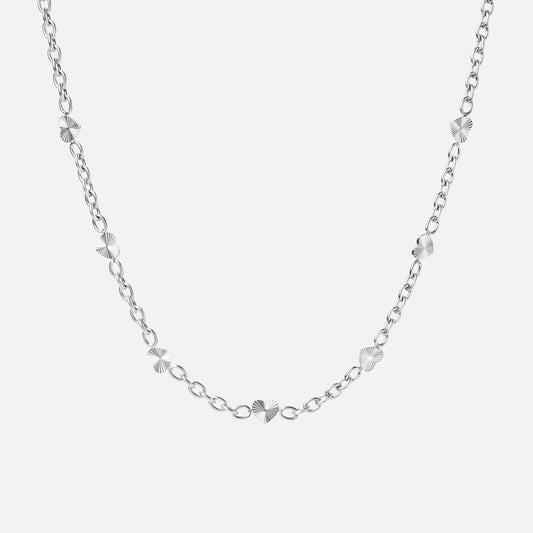 Sunset Heart Link Ketting Zilverkleurig