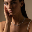 Sunset Heart Link Ketting Zilverkleurig