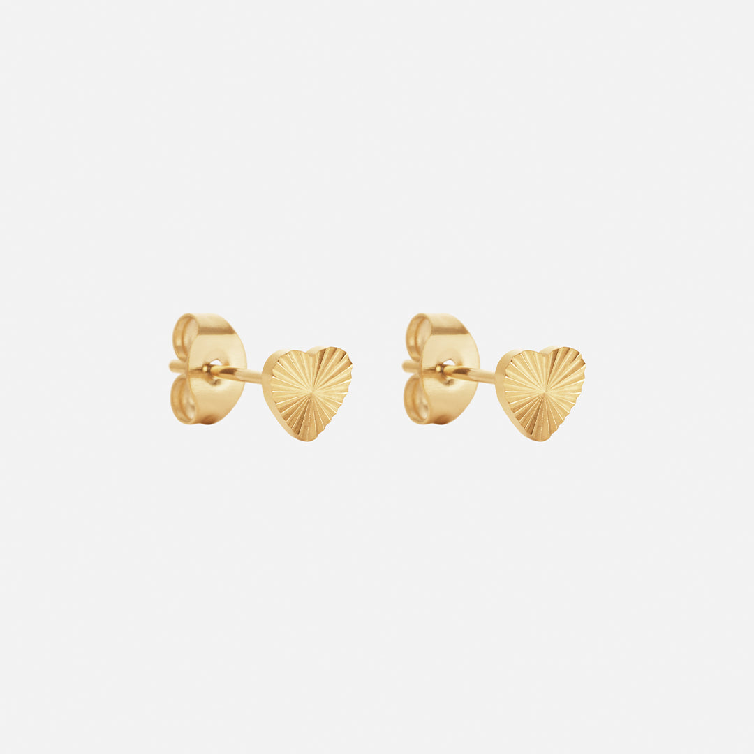 Sunset Heart Studs Oorbellen 18K Goldplated