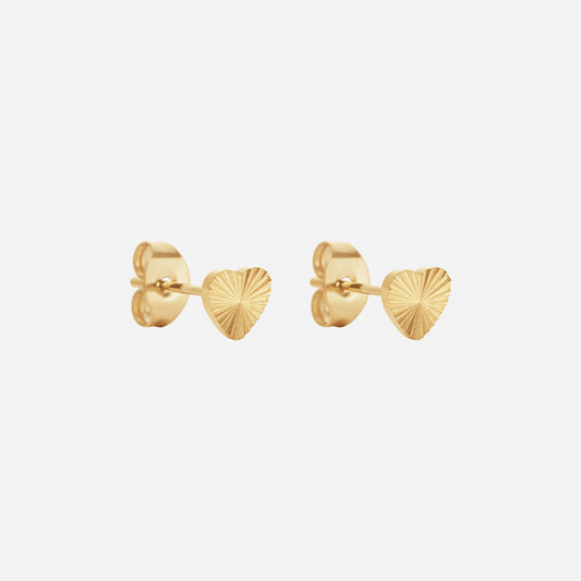 Sunset Heart Studs Oorbellen 18K Goldplated