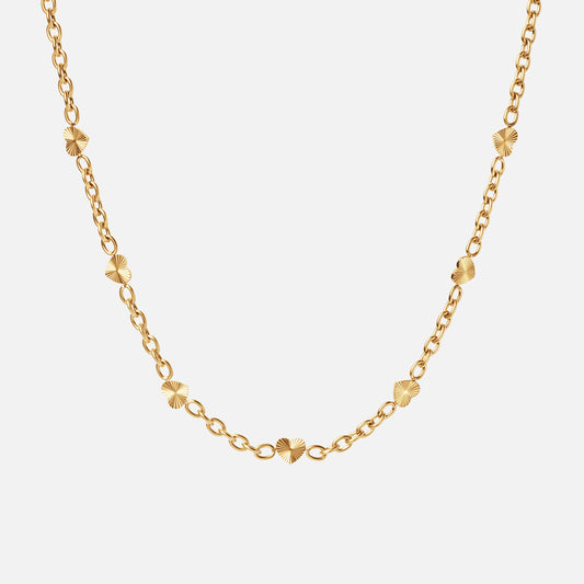 Sunset Heart Link Ketting 18K Goldplated
