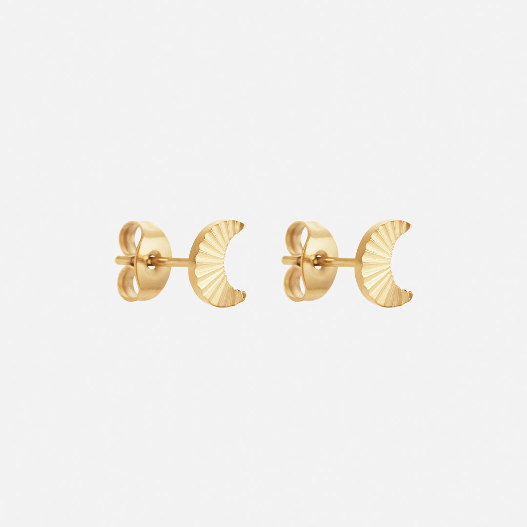 Sunset Moon Studs Oorbellen 18K Goldplated