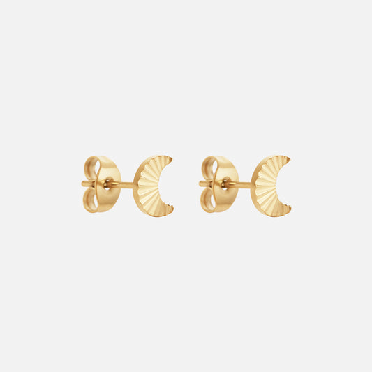 Sunset Moon Studs Oorbellen 18K Goldplated