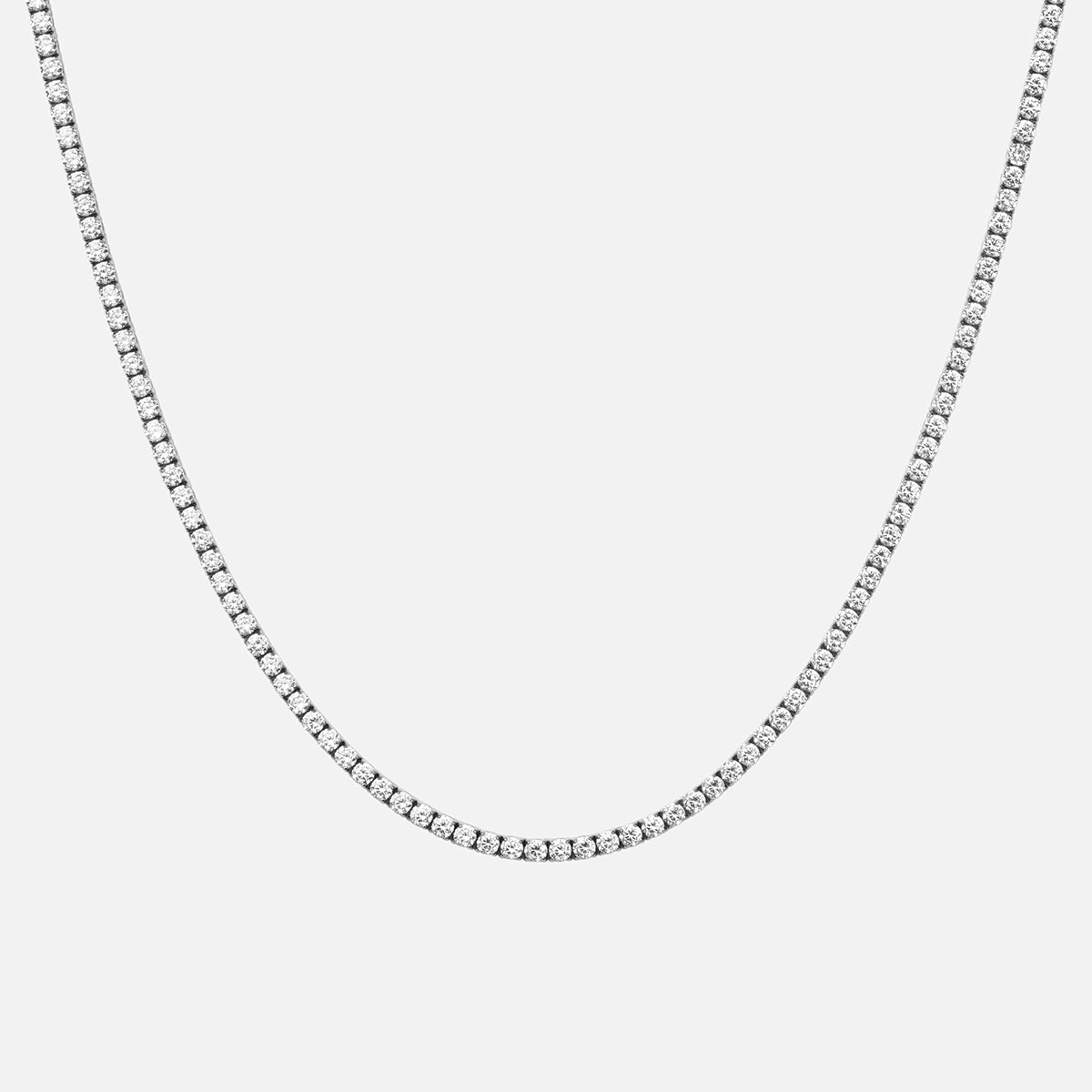 Tennis Supreme Zirkonia Ketting Zilverkleurig 3 mm