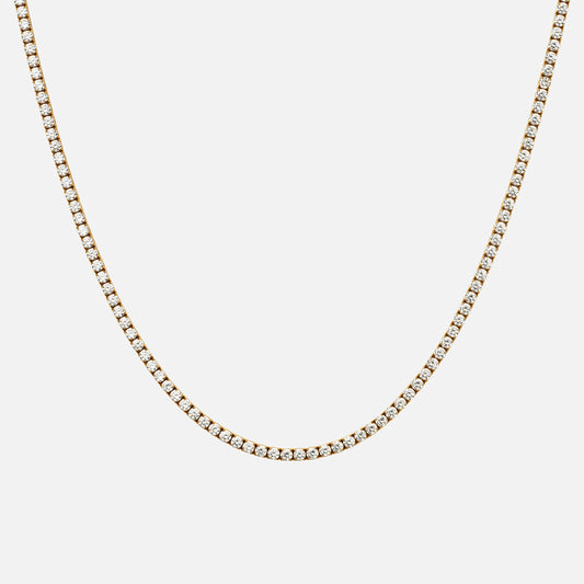 Tennis Supreme Zirkonia Ketting 18K Goldplated 3 mm