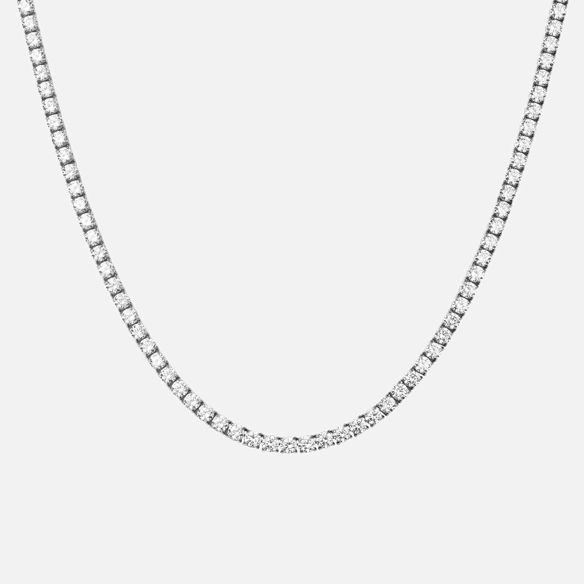 Tennis Supreme Zirkonia Ketting Zilverkleurig 4 mm