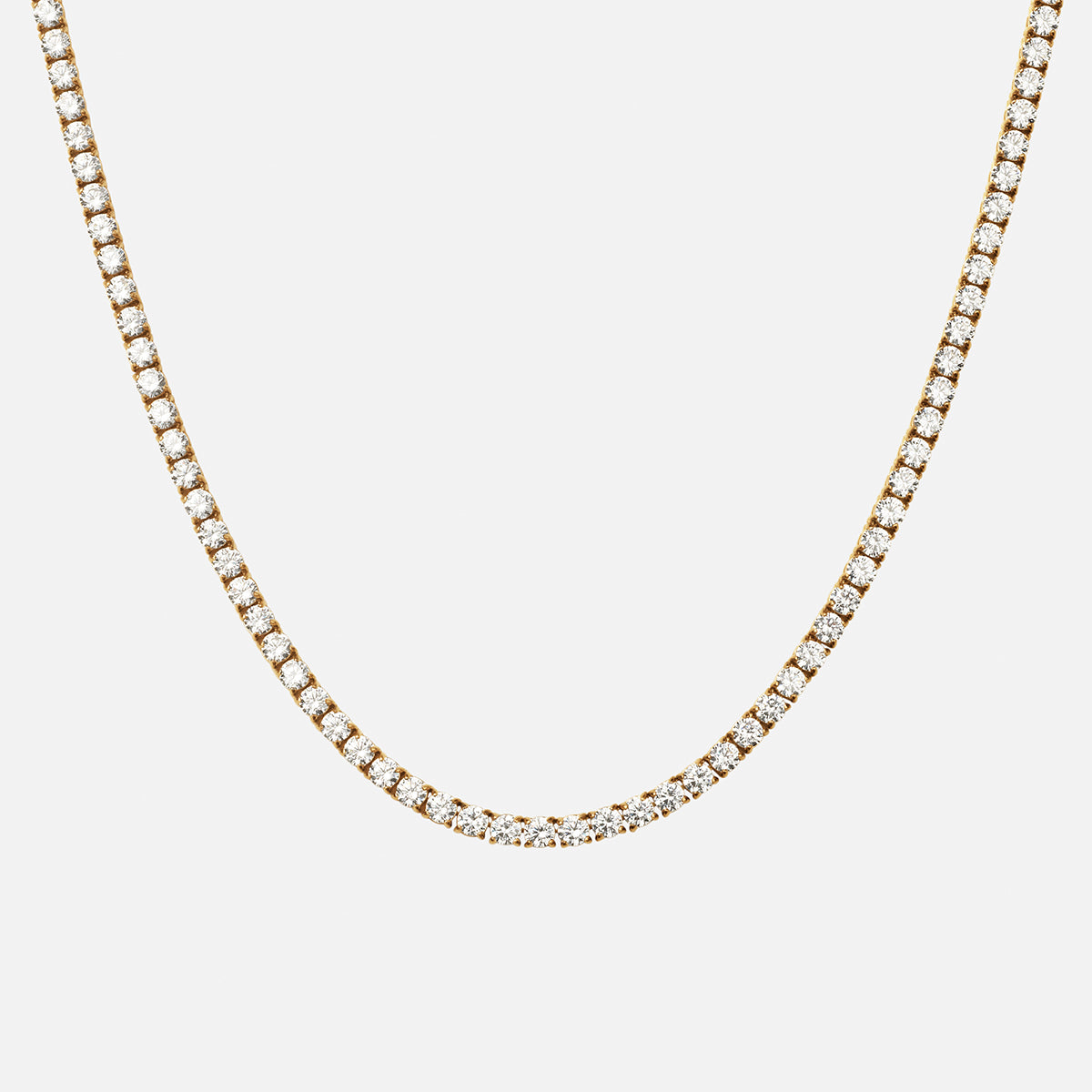 Tennis Supreme Zirkonia Ketting 18K Goldplated 4 mm