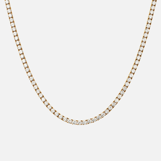 Tennis Supreme Zirkonia Ketting 18K Goldplated 4 mm