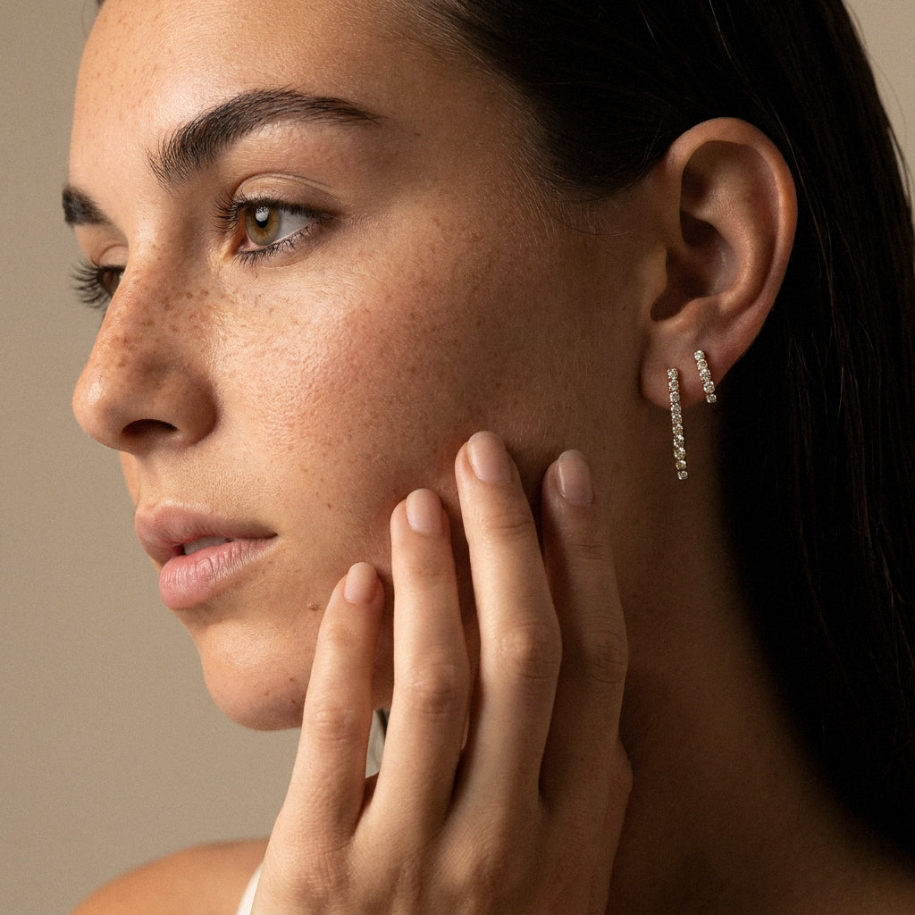 Tennis Zirkonia Oorbellen 18K Goldplated 24 mm