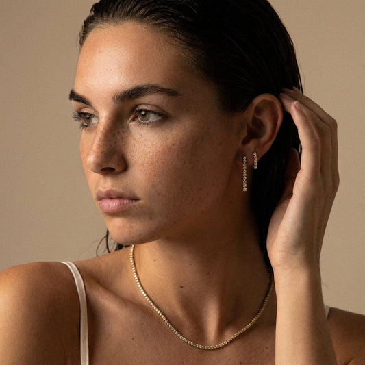 Tennis Zirkonia Oorbellen 18K Goldplated 24 mm