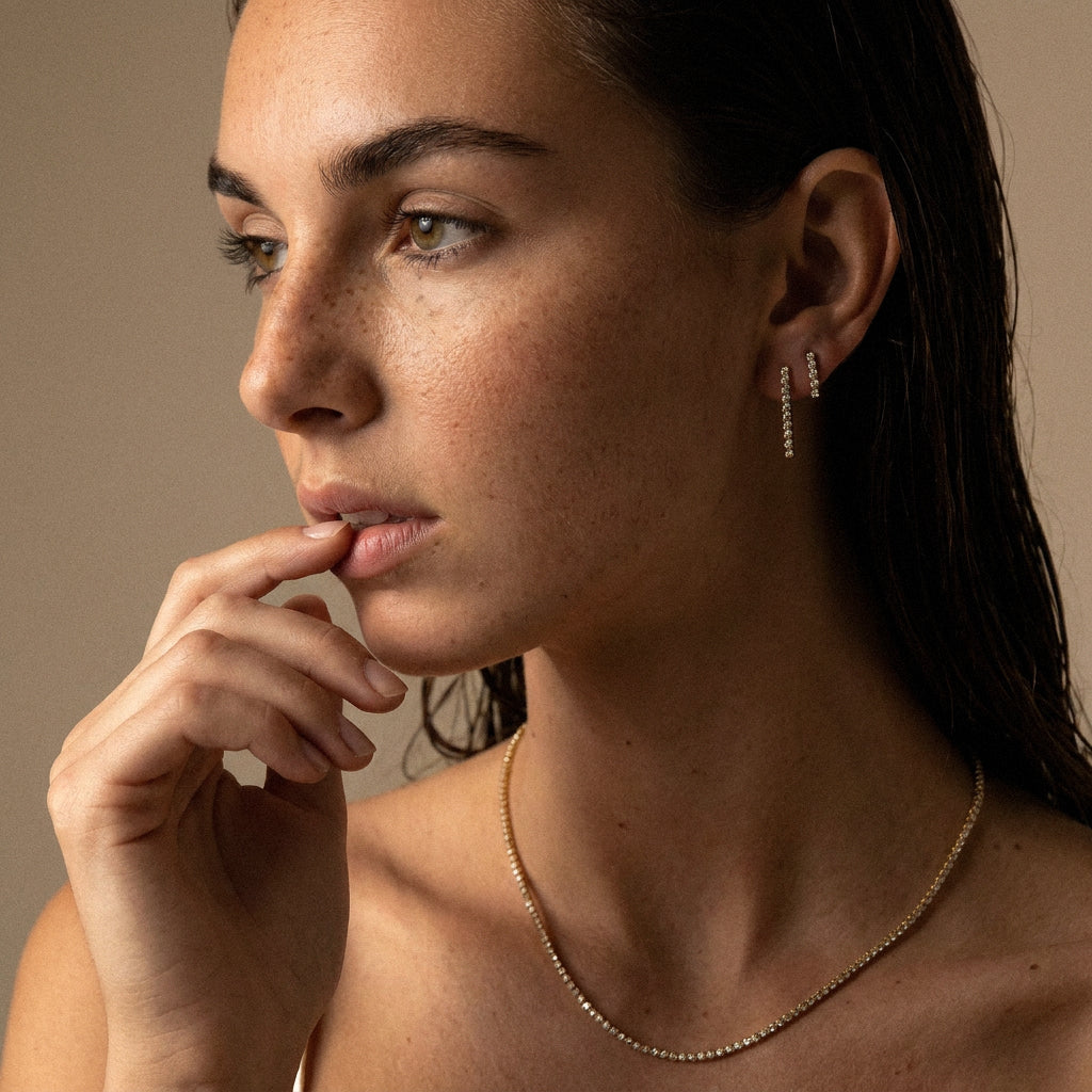 Tennis Zirkonia Oorbellen 18K Goldplated 24 mm