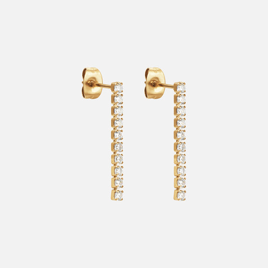 Tennis Zirkonia Oorbellen 18K Goldplated 24 mm