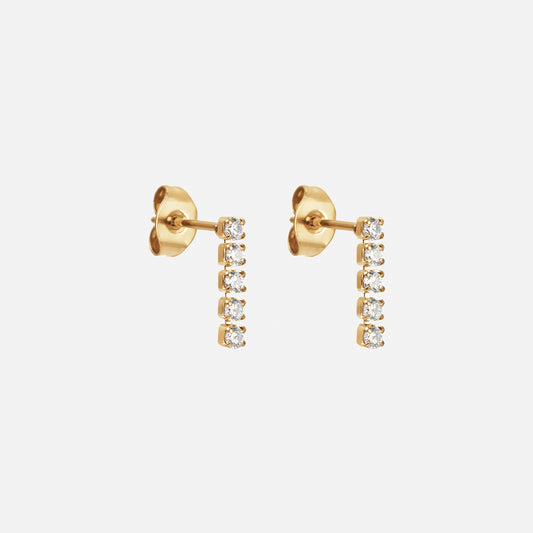 Tennis Zirkonia Oorbellen 18K Goldplated 12 mm