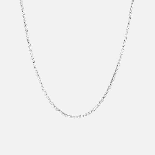 Tennis Zirkonia Ketting Zilverkleurig