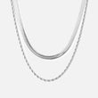 Twisted Rope + platte snake ketting zilverkleurig - Josephine Nord