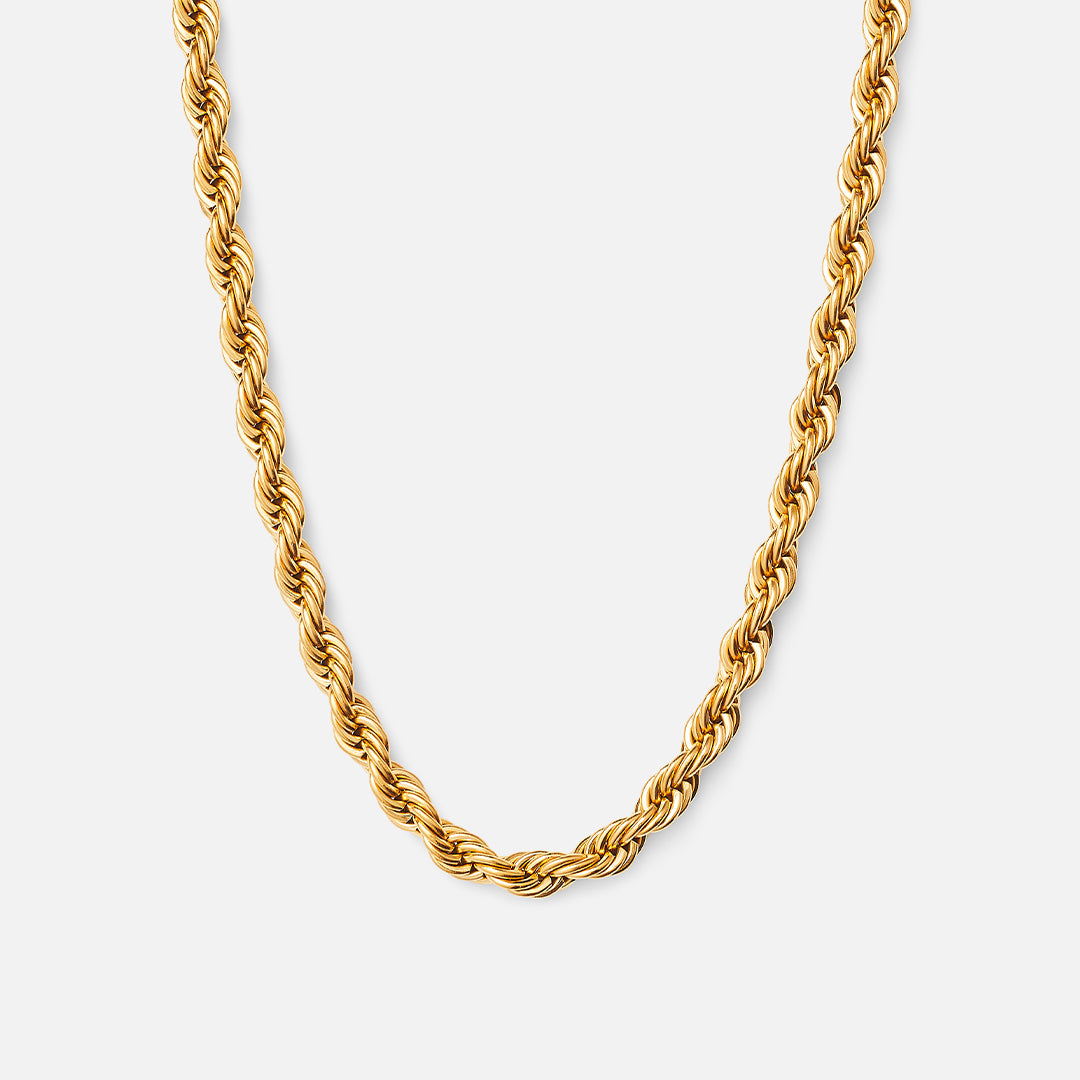 Twisted Rope ketting 18K goldplated 4 mm - Josephine Nord