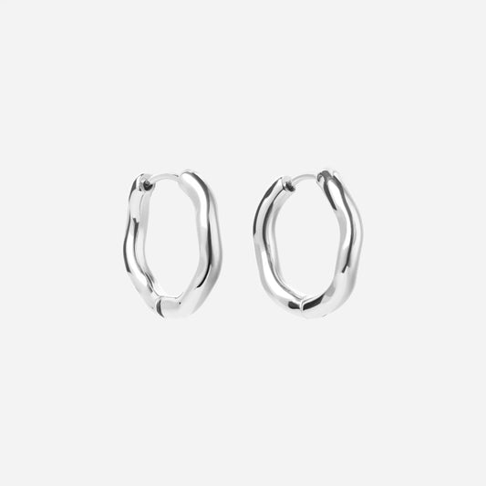 Wavy Hoops Zilverkleurig 20 mm