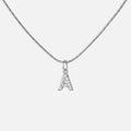 Letter Zirkonia Ketting Zilverkleurig