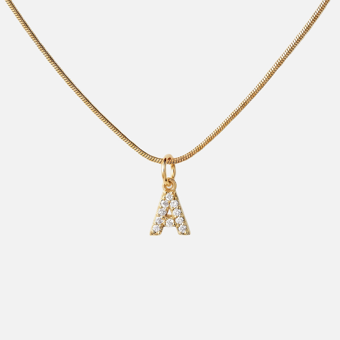 Letterketting met Zirkonia 18K Goldplated