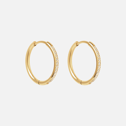 Zirkonia Hoops Oorbellen 18K Goldplated 20 mm