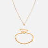 Single Zirkonia Ketting + Zirkonia Armband 18K Goldplated