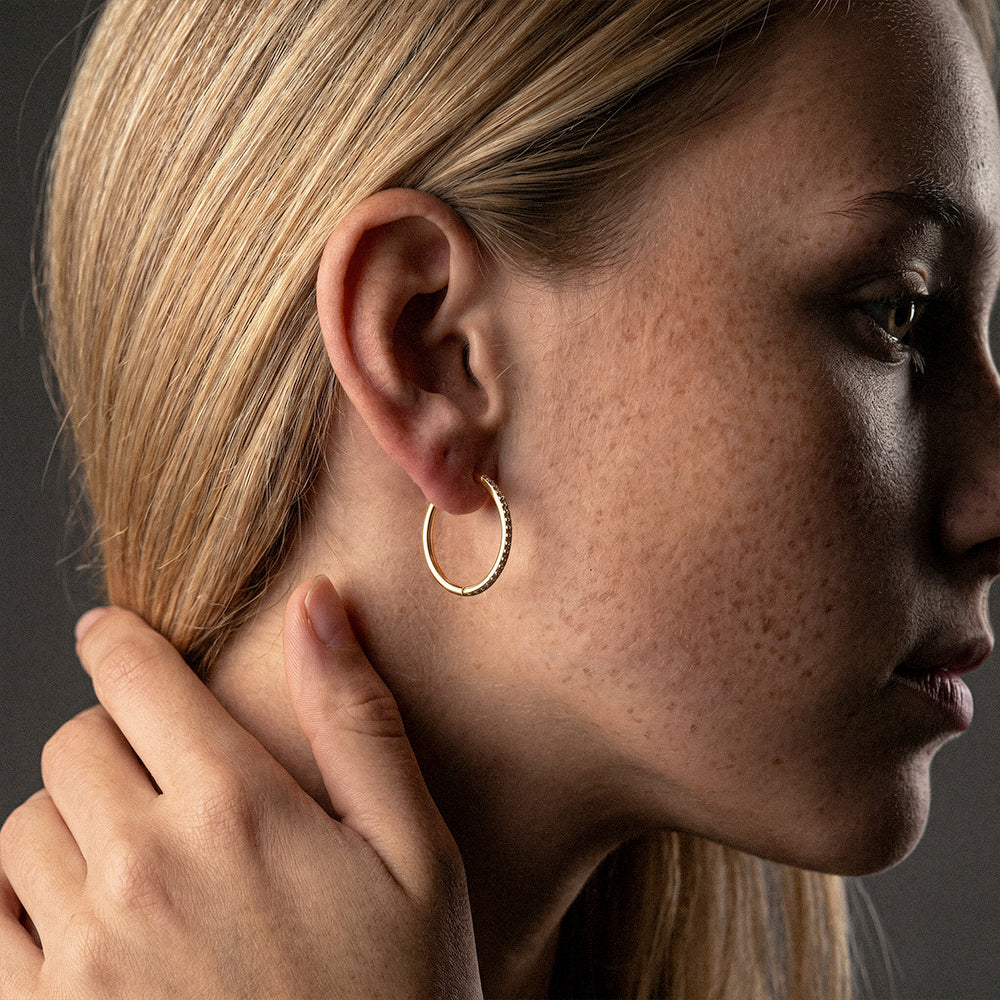 Zirkonia Hoops Oorbellen 18K Goldplated 24 mm